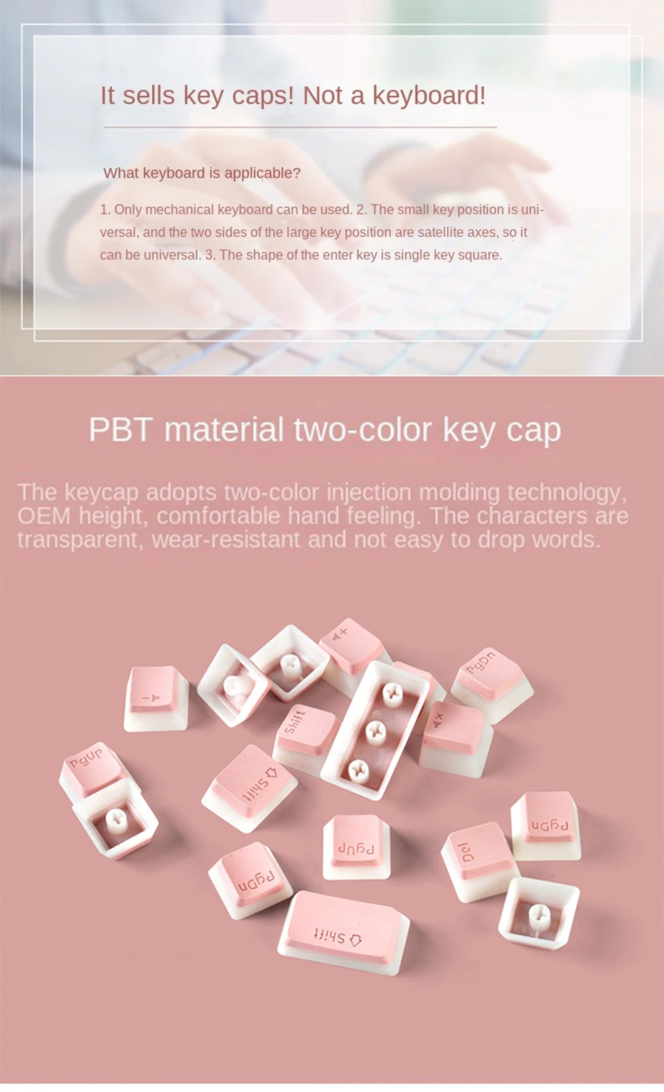 pudim geral pbt keycaps injeção de duas cores oem keycap translúcido para keyboar mecânica