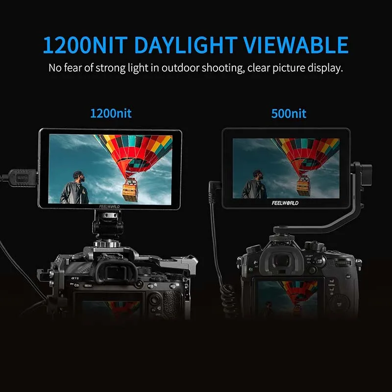 FEELWORLD P6XL 6 Pouces Caméra Moniteur De Champ Boîtier En Aluminium Batterie Intégrée 4K HDMI Haute Luminosité 1200nit