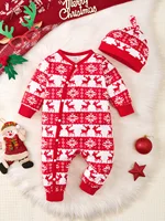 Barboteuse d'hiver pour nouveau-né garçon, imprimé ours, manches longues, boutonnée sur le devant, une pièce, vêtements doux à la mode pour bébé 4