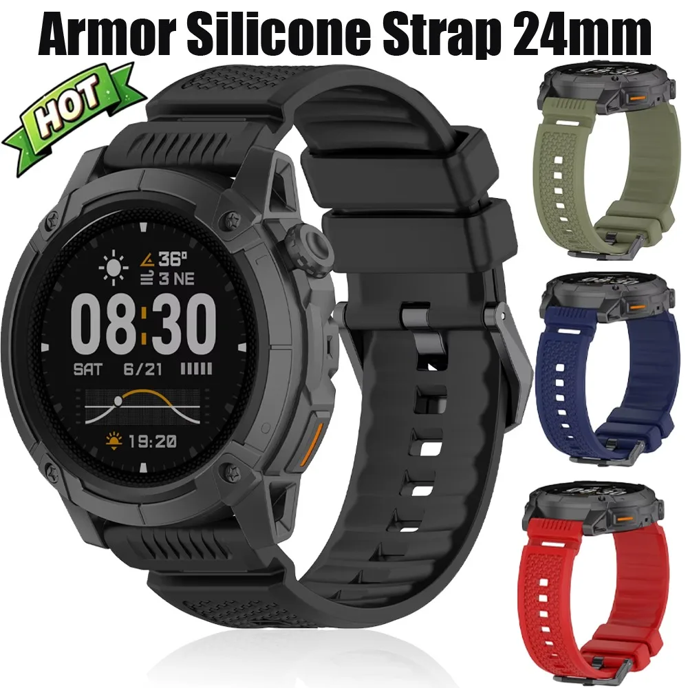 Durable Silicone Strap 24mm – Premium Sports Bracelet Watchband Accessories