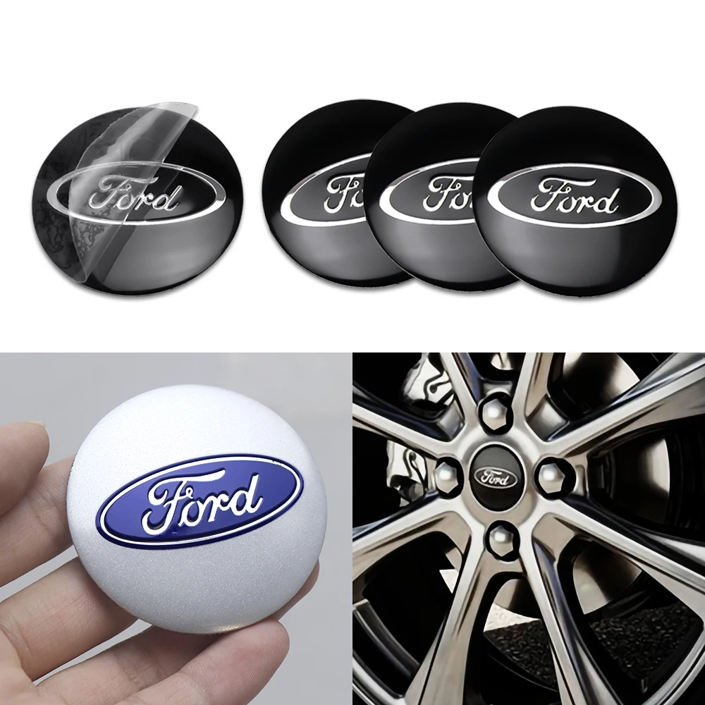 Wheel Center Caps 4pcs 56/60mm Car Auto Hub Cap Replacement For Ford Ranger Focus Transit Kuga S-MAX Mustang