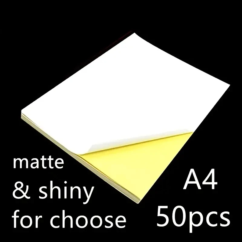 50 Sheets A4 Self-adhesive Sticker Label Vinyl Sticker Paper For Inkjet Printer