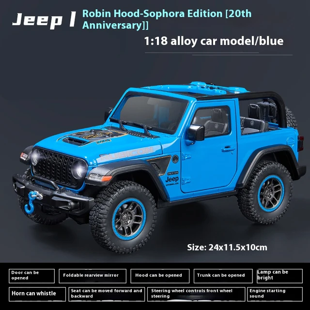 1:18 Jeep Wrangler Rubicon Convertible Version Off Road SUV Alloy
