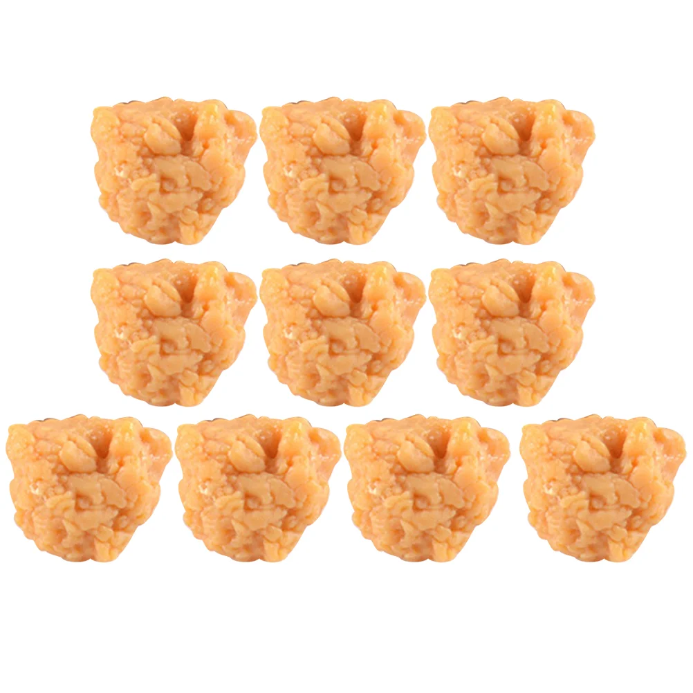 

10 шт. куриные Nuggets Фото Реквизит искусственные куриные Nuggets реквизит витрина обжаренные куриные декорации