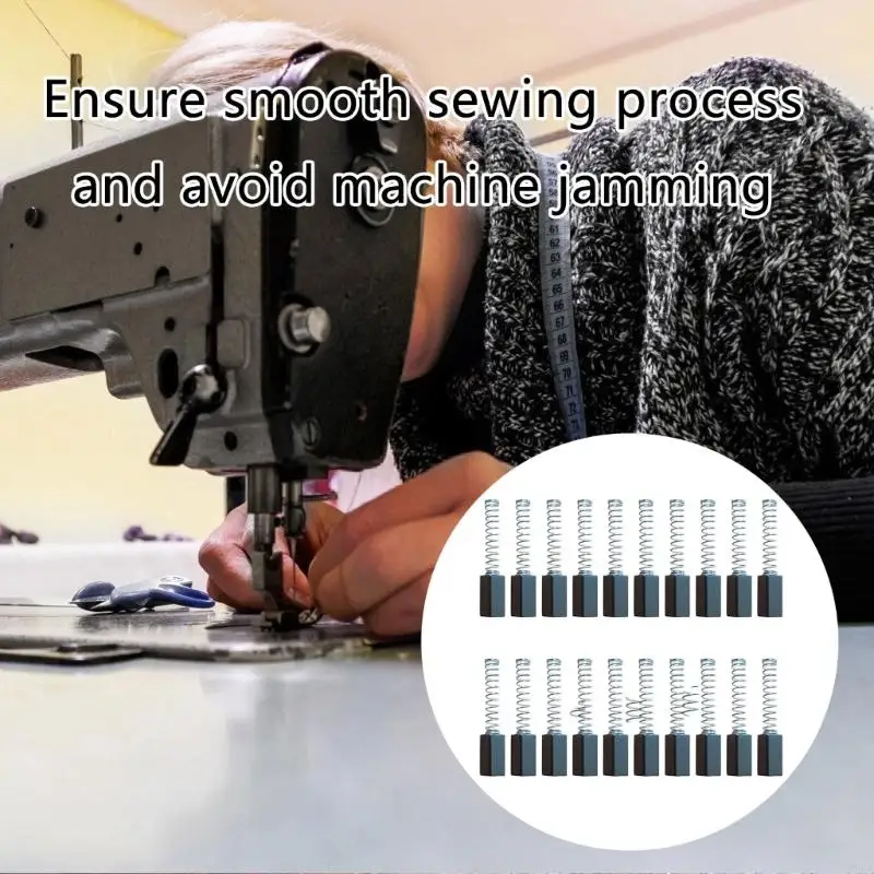 MXLA 10Pcs 5x5x12mm Carbon Motor Brush Set Sewing Machine Replacement Accessories