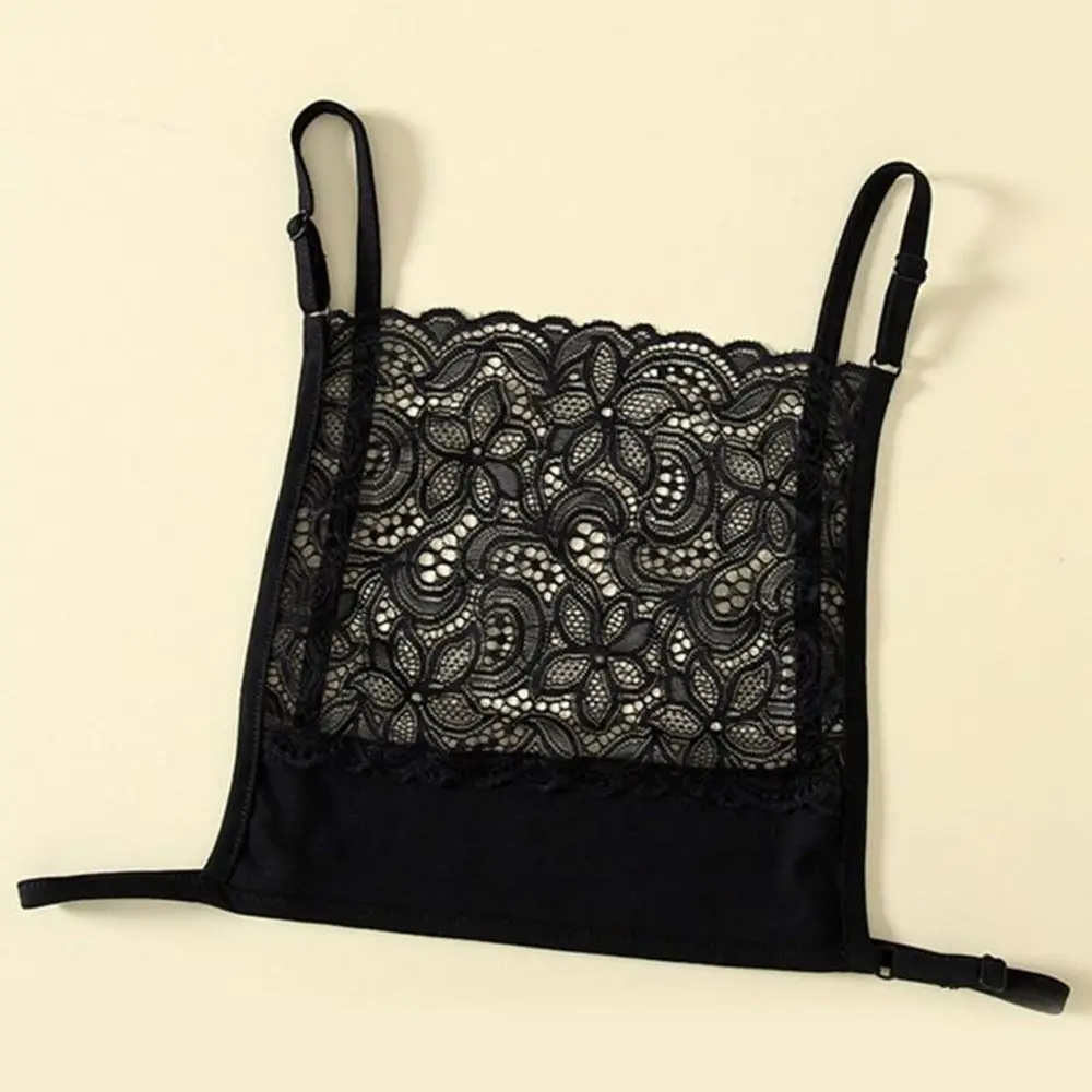 Lace Camisole Tops Women Lingerie Bra Women's Lace Cleavage Cover Camisole Breathable Invisible Mock Camisole Bras Solid Color Overlay Modesty Panel Vest
