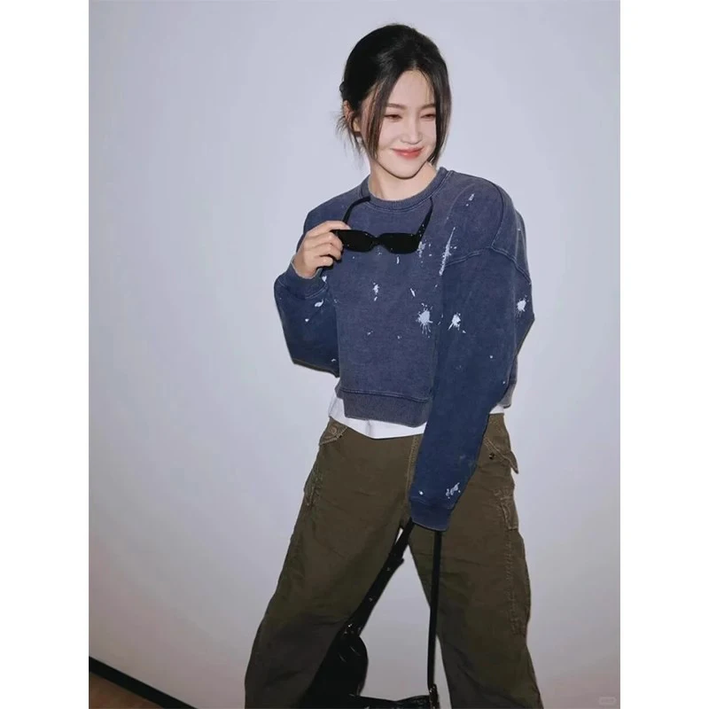 NIGO LP Women's Men's Spring And Autumn High Street Old Graffiti Cotton Round Neck Long Sleeve Short Sweatshirt #nigo61427 5