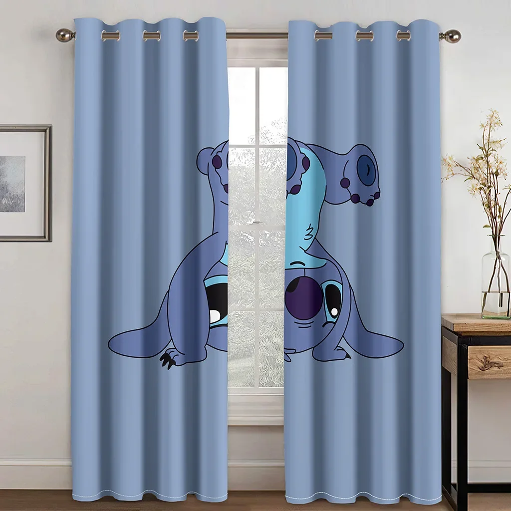 Disney Blackout Curtains Lilo & Stitch Thermal Insulated Darkening Window Drapes for Kids Bedroom Décor 2 Panels Rings Top 2