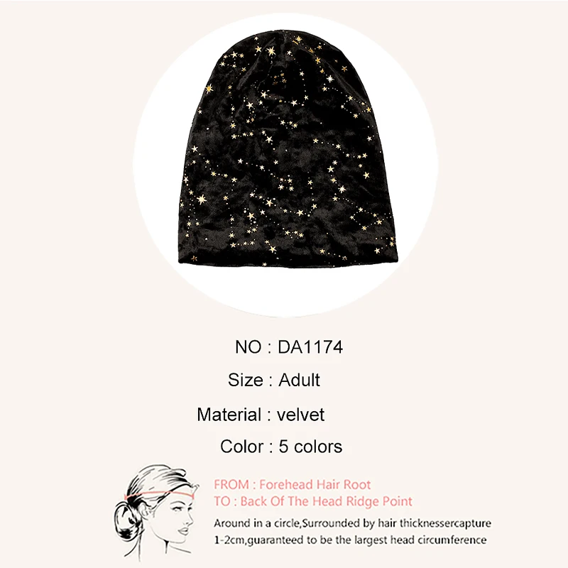 Geebro Women Autumn Winter Velvet Butterfly Skullies Beanies New Fashion Star Stretch Slouchy Hats Ladies Girls Outdoor Cap 6