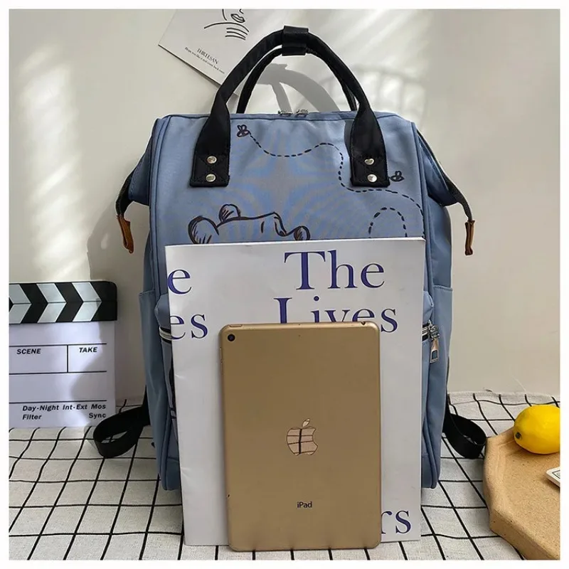 Disney Pooh Bear New Diaper Bag Backpack Cartoon Cute Baby Bag Fashion Baby Diaper Bag Large Capacity Multi Function