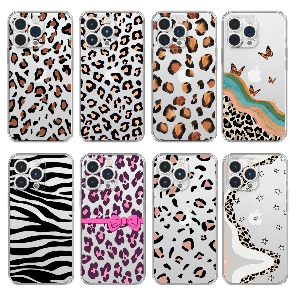 iphone xr card case Leopard Print Phone Case For iPhone 13 12 11 Pro Max Mini XS X XR SE 7 8 6 6S Plus Soft Cover iphone 11 wallet case