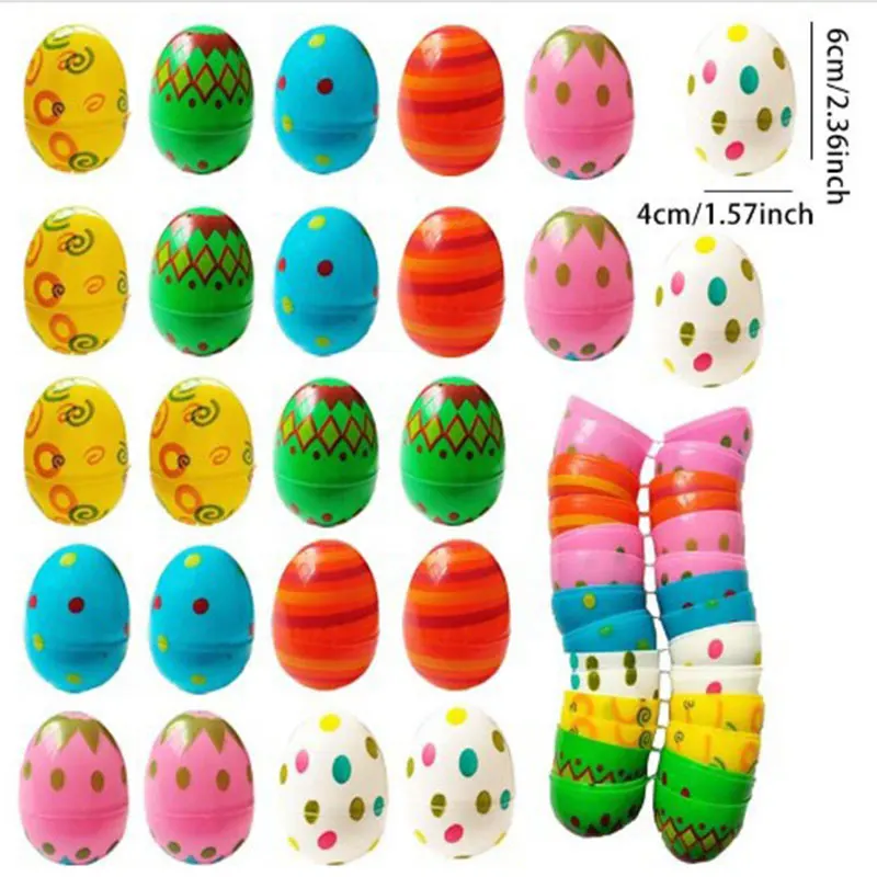 

12pcs Easter Fillable Eggs Candy Gift Packaging Box Plastic Opening Easter Egg Home Decoration Kids Party Favors Diy Surprise