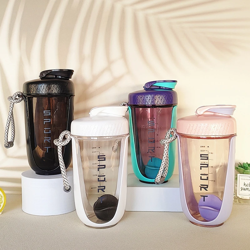 590ml Blender Shaker Bottle With Stainless Whisk Ball Bpa Free Plastic