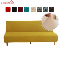LANMOLIFE Armless Futon Sofa Cover For Sofa Bed Cover Spandex Non-Slip Machine Washable Furniture Cover For Living Room Office 1