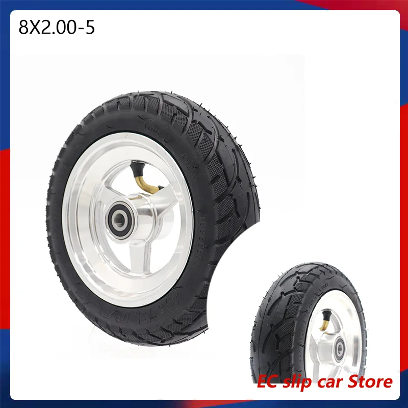 

8x2.00-5 DIY tubeless wheel tyre with alloy hub ,bearing inner diameter 12mm for KUGOO S1 S3 Electric Adult Scooter