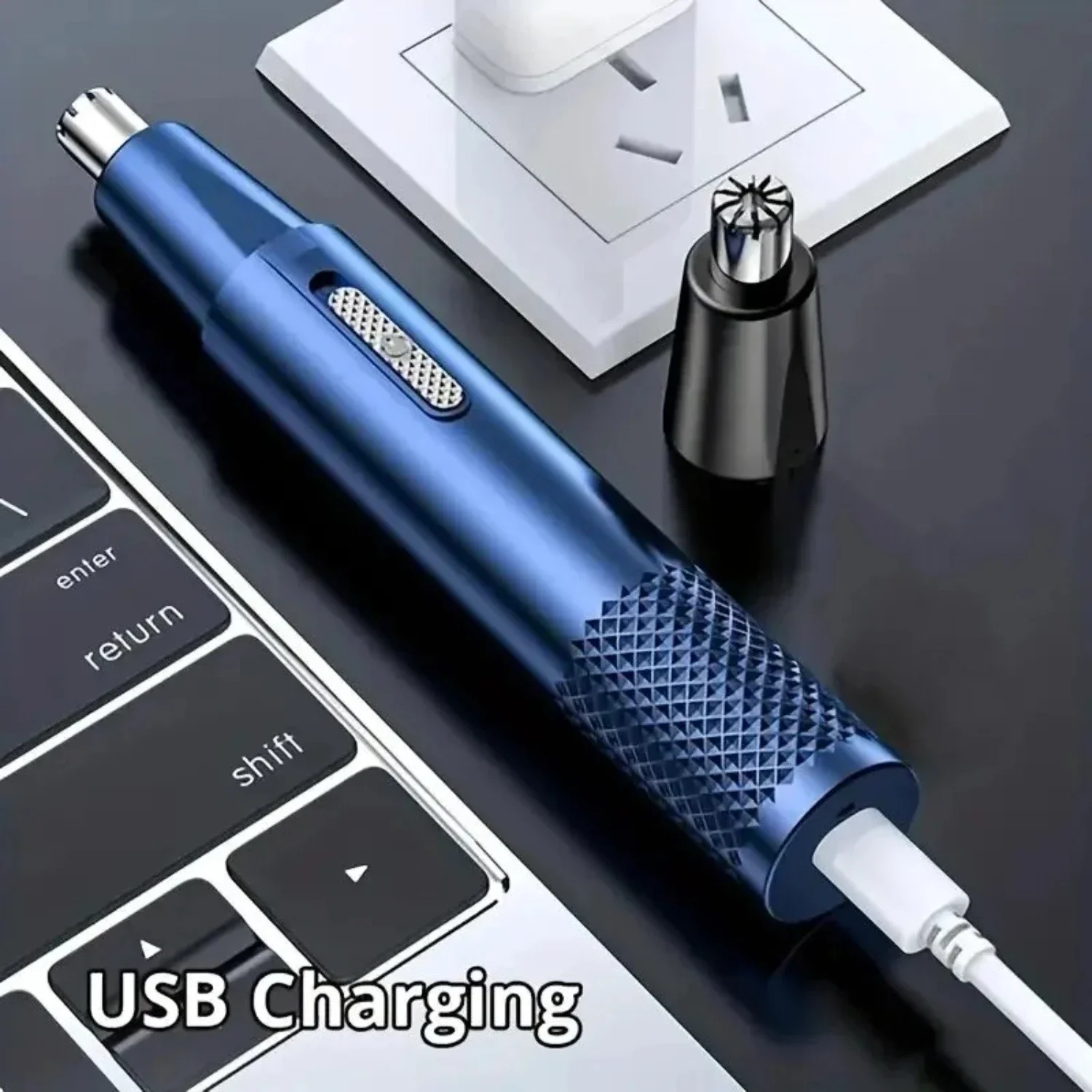 Rechargeable Men's Gentle and Safe Face Care Trimmer for Effective Beard Hair Removal - Reliable Nose and Ear Shaving Solution 2