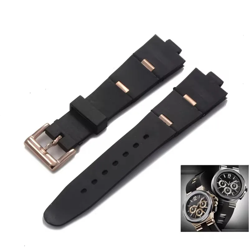 BVLGARI Convex Silicone Watchband Bracelet - Versatile Rubber Strap