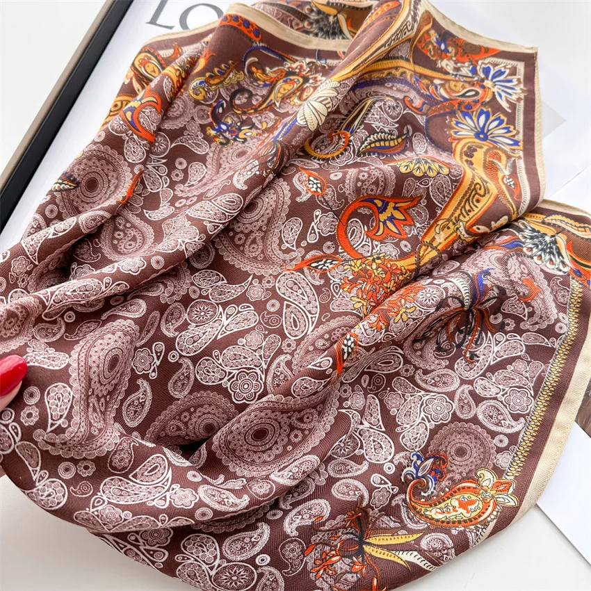 65*65cm Frauen Retro Paisley Druck Baumwolle Fühlen Sich Weich Foulard Bandana Kopftuch Frühling Herbst Warme Wraps Mode Dekoration schals – Detail 8