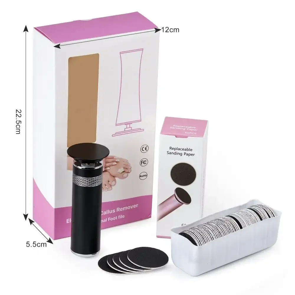 Electric Foot Sander With 60 Sandpaper Discs To Clean Cracked, Rough Skin And Calluses_voghion.com