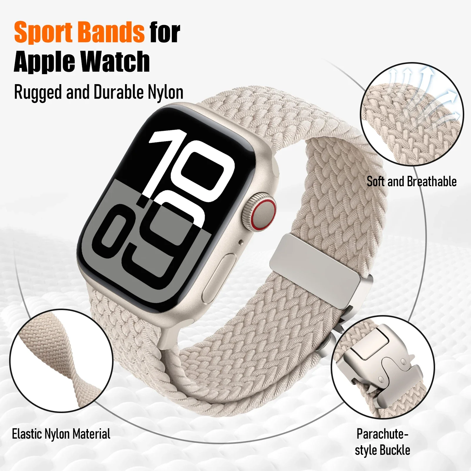 Nylon Braided Strap with Parachute Metal Buckle