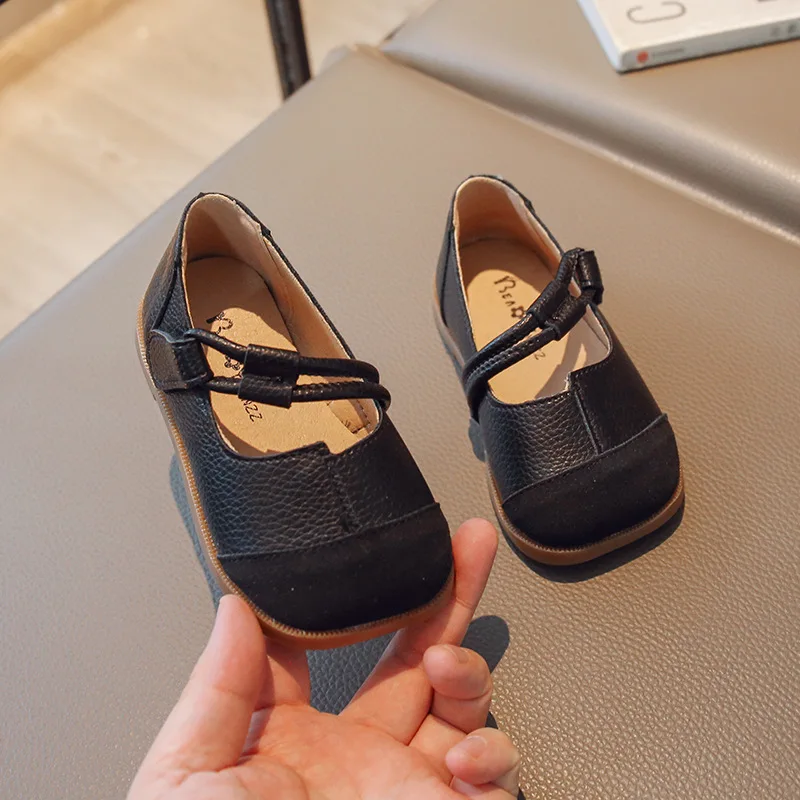 Children Leather Shoes for Girl Spring and Autumn Fashion Retro Soft Soled Comfortable Princess Shoes Elegant Casual Kids
