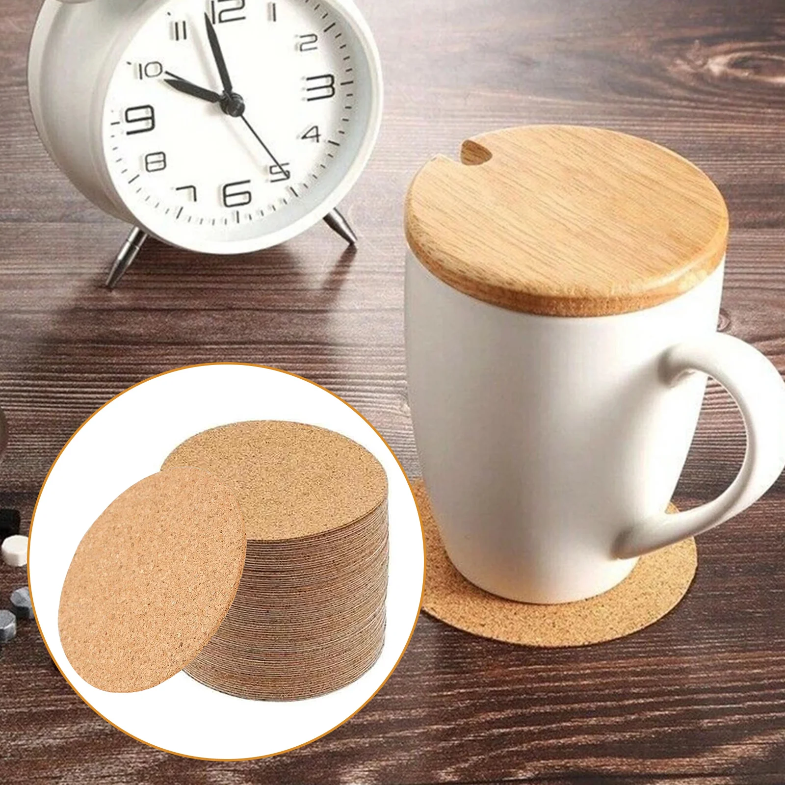 24 Pack Unfinished Round Wood Coasters for Crafts 3.9 Inch Blank Wooden  Coasters with 100 Pcs Self Adhesive Non Slip Foam Dots, - AliExpress
