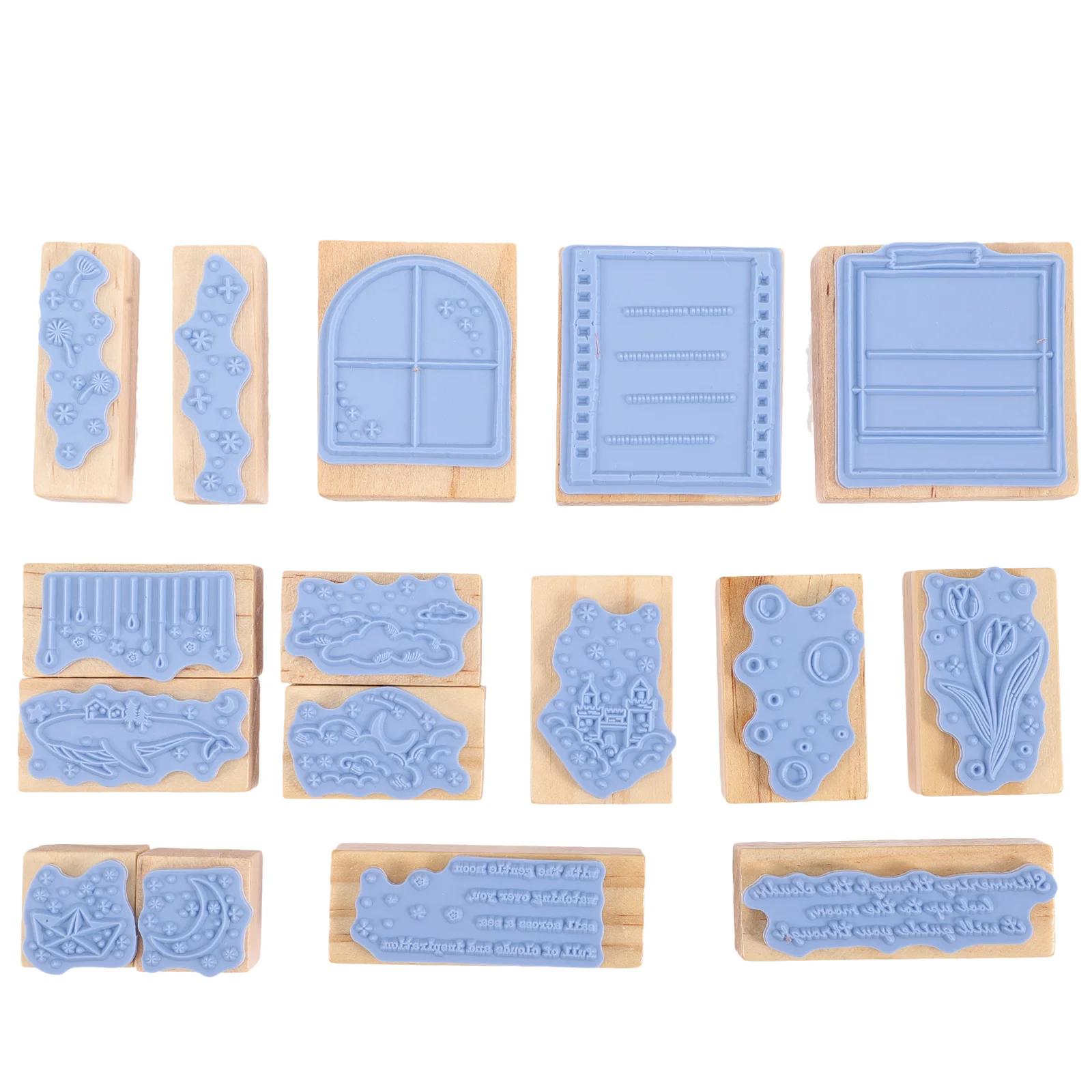 나무 다이 핸드 스탬프,  어린이 빈티지 장식, 꽃 요소 스탬프, DIY 공예, 스탬퍼 제작, 스크랩북 장식