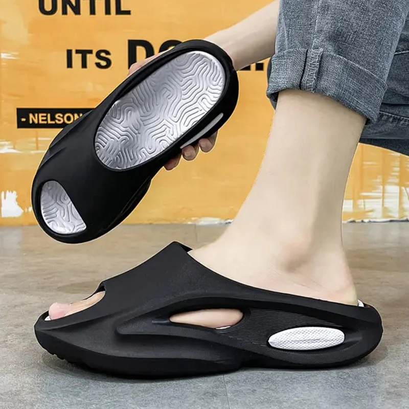 

WOTTE New Men's Summer Slippers Anti-slip Thicken EVA Soft Slipper Outdoor Beach Flip Flops For Men Household Comfortable Shoes