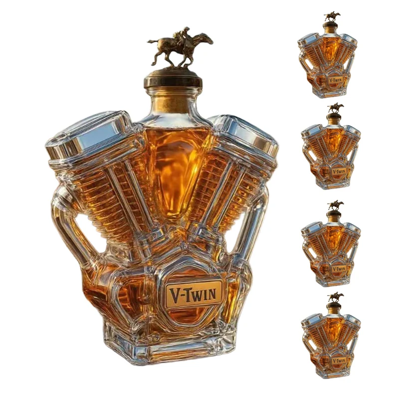 Decantador De Whisky Con Diseño De Motor V8 | Hecho De Resina, Decoración Para Bar O Colección | Regalo Original Para Amantes Del Motor