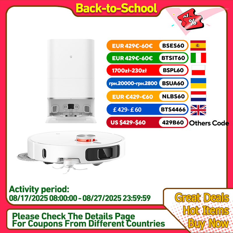 Xiaomi Mijia Sweeping and Dragging Robot M40 D110CN Vacuum Cleaner Self Cleaning Hair Cutting Telescopic Robotic Arm 12000Pa