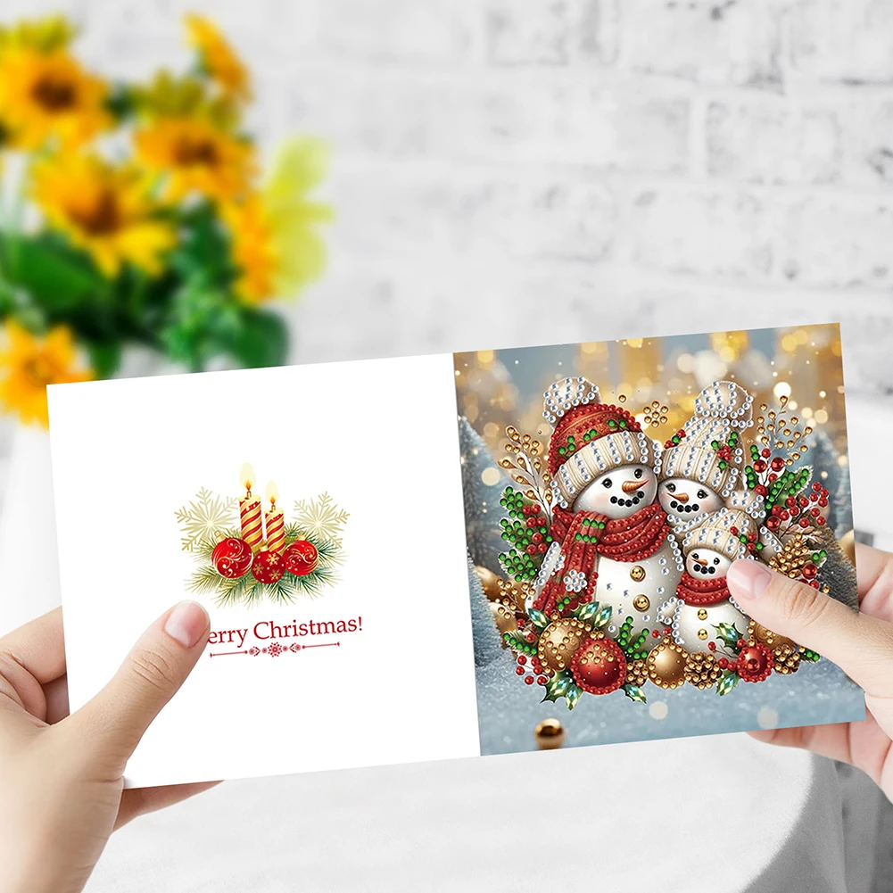Festive Rhinestone Diamond Painting Greeting Card Set