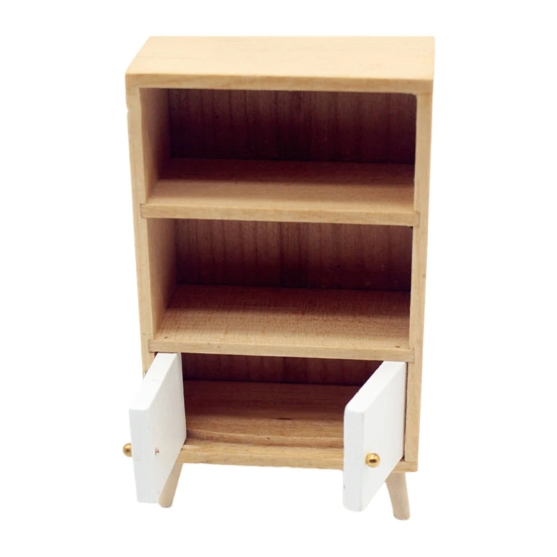 

Child Living Room Bookshelf Dollhouses Living Room Cabinet for DIY Micro Scene