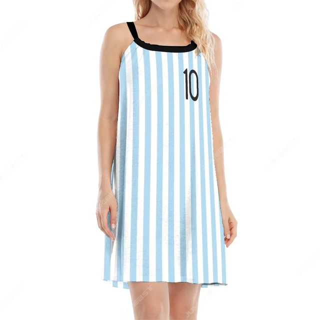 Jumeast 3D Argentinië Nationale Embleem Gedrukt Vrouwen Slip Jurk Casual  Voetbal Jersey Strand Sling Rok Voetbal Lolita Y2K Kleding - AliExpress