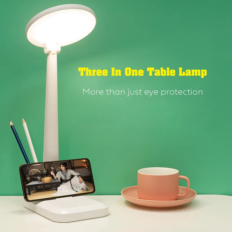 Rechargeable LED Table Lamp Eye Protection Study Lamp 1200mAh Li-on Battery Dimmable Desk Light Bedside Lamp Flexible 2021 New