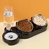 Cat Bowl Plastic Double Bowl Dog Bowl Cat Food Bowl Cervical Protection Cat Food Bowl Water Bowl Dog Bowl Anti Knock Pet Supplie