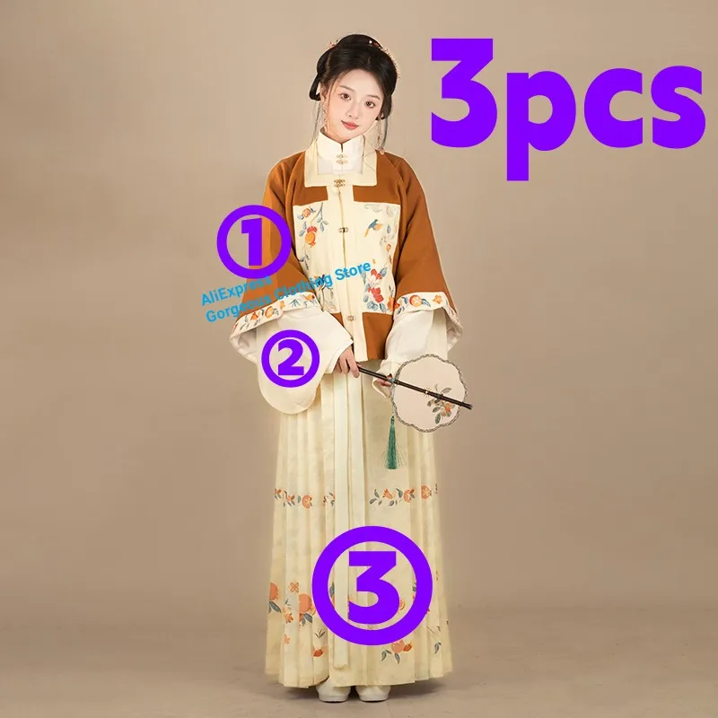 Orange 3pcs hanfu
