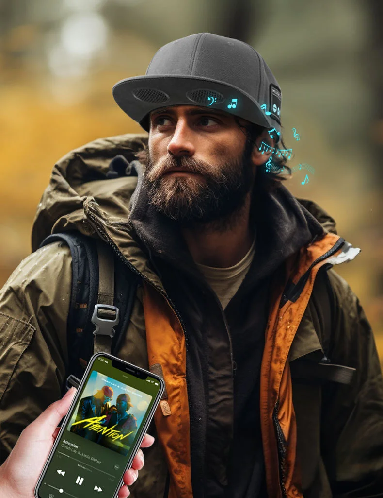 Wireless Bluetooth 5.4 dual speaker outdoor sports music playback duckbill hat_voghion.com