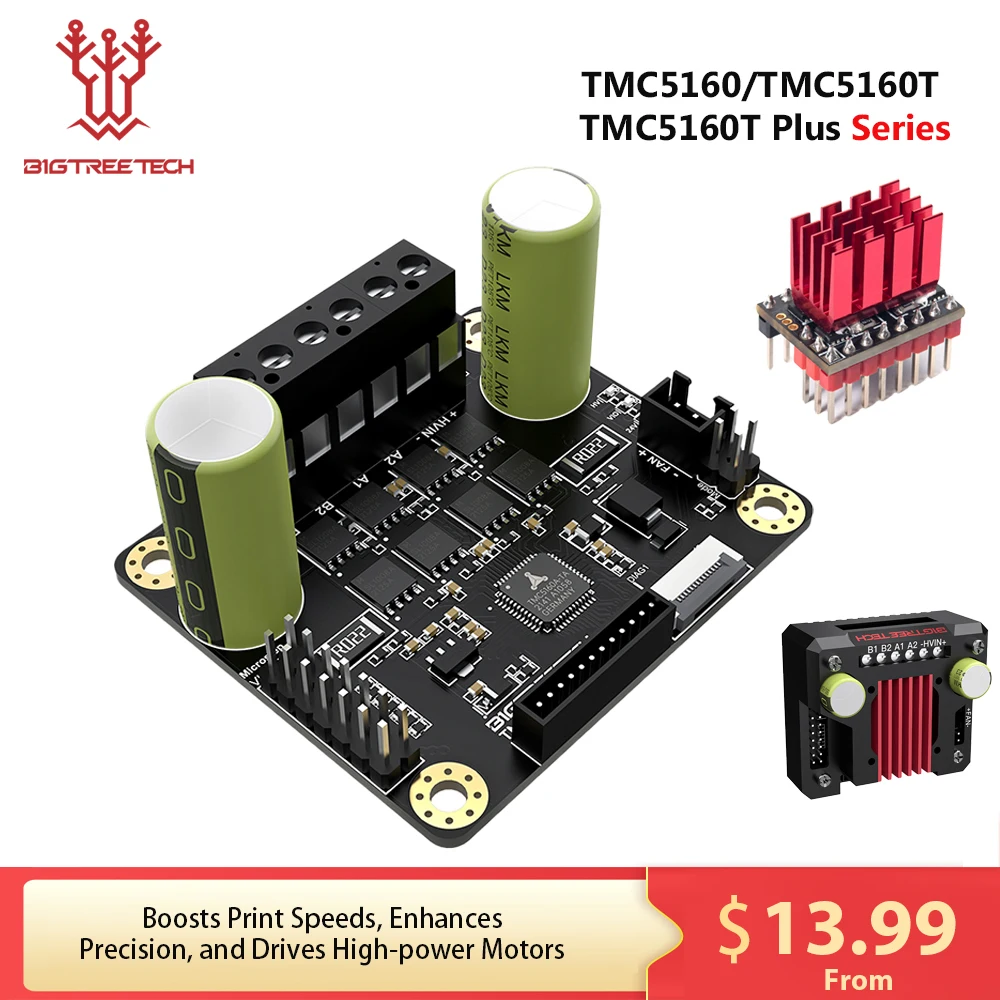 Bigtreetech-motorista do Motor de Passo de Alta Potência Peças da Impressora 3d para Btt Octopus Skr V1.4 Turbo Tmc2209 Skr Mini e3 Tmc5160 V1.3