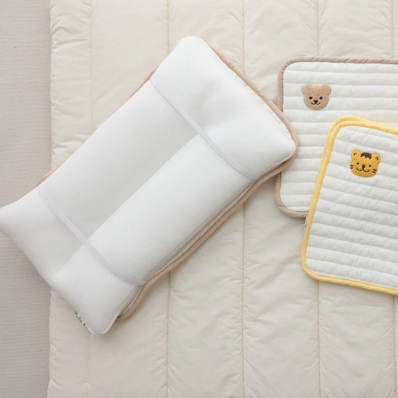 Cartoon Pillowcase for Baby Breathable Cotton Pillow Dustproof Case Embroidered Flat Pillow 30x50cm Infant Pillow Cover 6