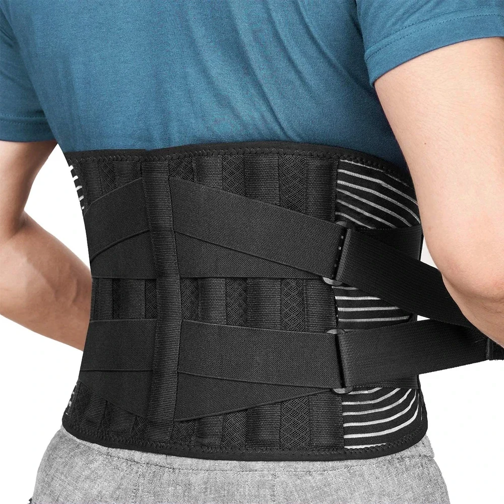 Breathable Adjustable Lower Back Support Brace with Lumbar Pad