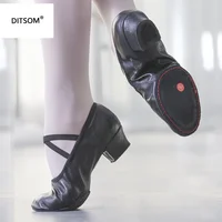 Quality Leather Ballet Dancing Shoes For Women Low Heel Genuine Leather Girls Ballet Jazz Dance Shoes Belly Yoga Teachers's Shoe 1