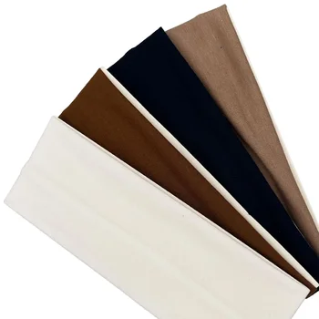 4 pezzi di fasce sportive elastiche da donna, tinta unita, fasce che assorbono il sudore, eleganti accessori in stile bohémien 1