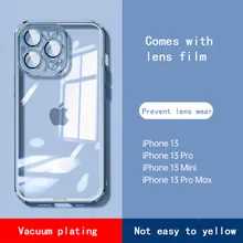 For iPhone 13 12 Pro Max Phone Case Crystal Plated Airbag Soft Shell Protective Cover New Back Cover