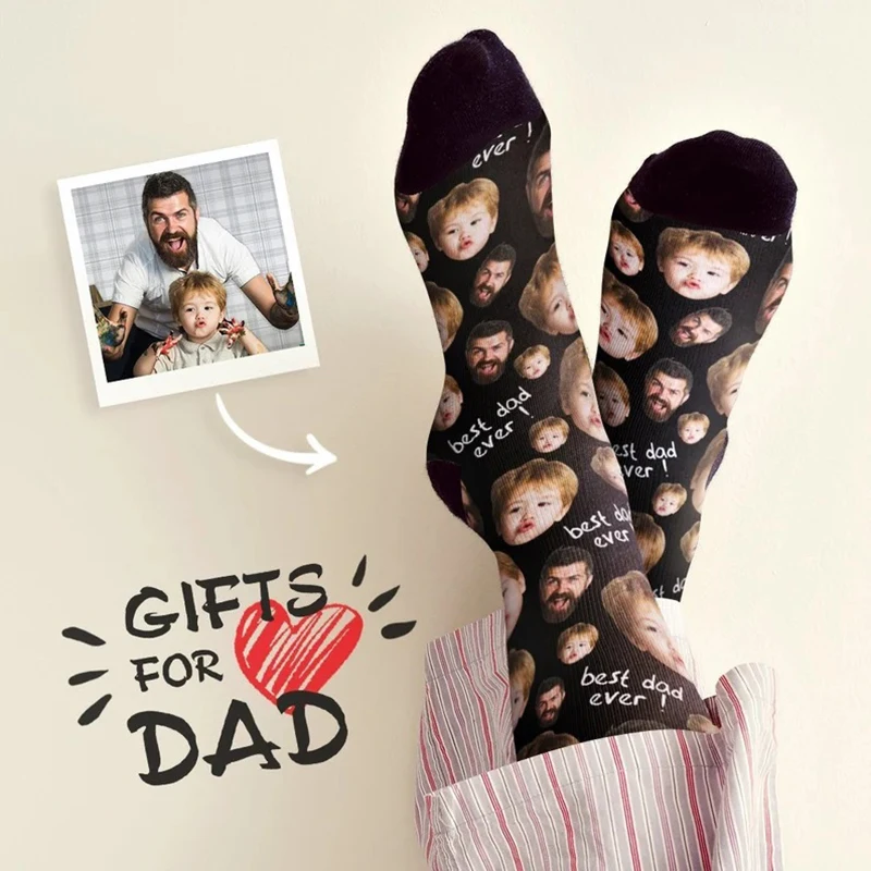 Custom Face Socks for Dad 2 | Custom Face Socks for Dad 1