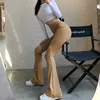 Slim High Waist Capris Sexy Bell Bottom Flare Tights Solid Hot Y2k Women Clothes E Girl Aesthetic Fashion Streetwear Woman Pants 6