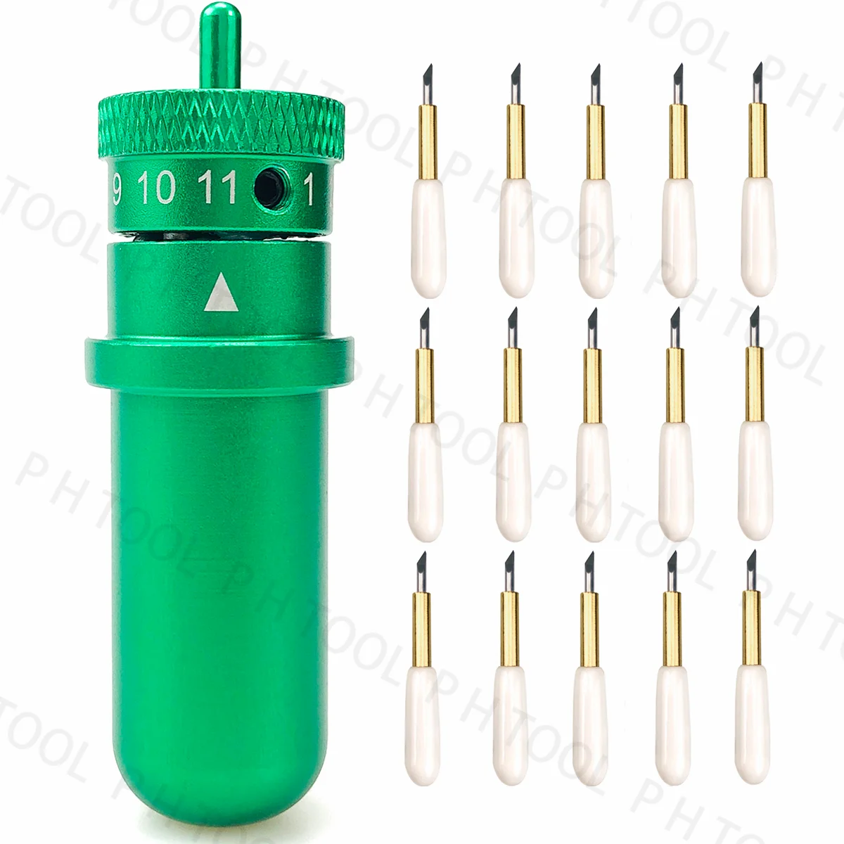 

15pcs Deep Point Blade Vinyl Cutter Offset 0.25mm for Graphtec Silhouette Cameo 4 Plus Pro Portrait 3 and 1pc Blade Holder