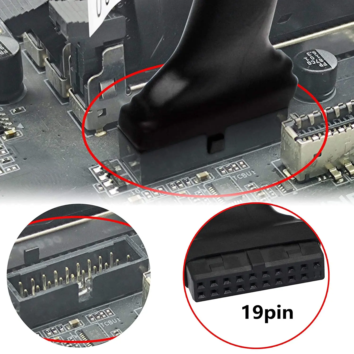 CABLEPELADO Cavo USB 2.0 da 9 pin femmina a USB 3.0 da 20 pin maschio