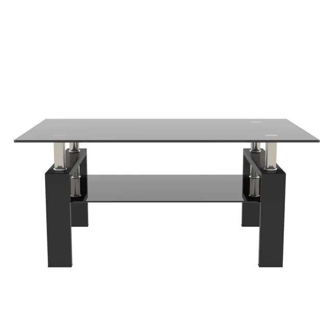 Sleek and stylish rectangle tempered glass coffee table for modern living rooms