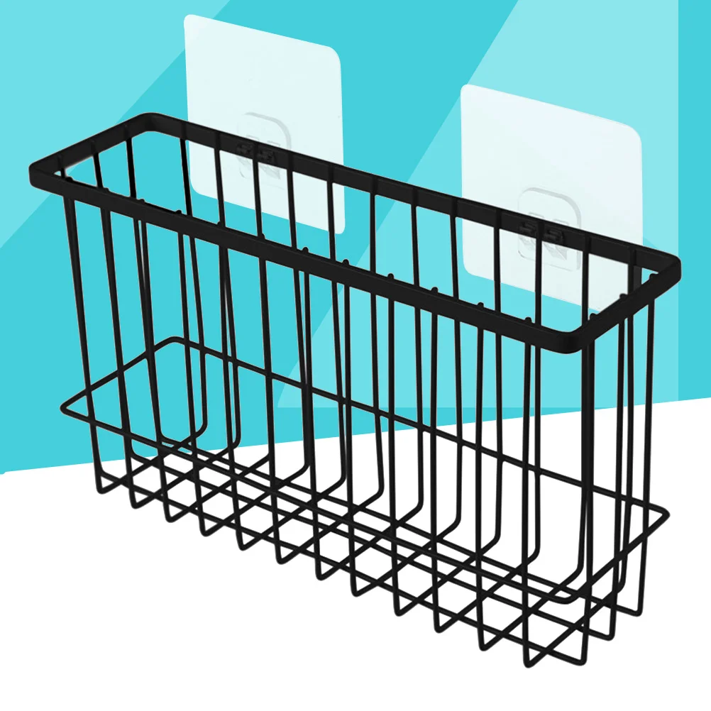 

Bathroom Shelf Wall Mounted Drilling Rustproof Wire Organizer Shower Kitchen Storage Rack Basket ( Black )