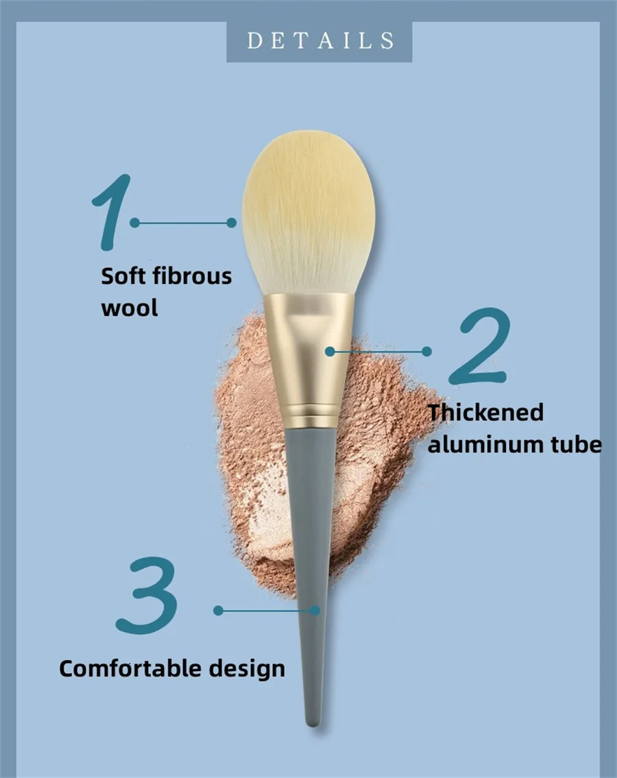 Description Picture 3 of item10/13Pcs Blue Soft Fluffy Makeup Brushes Set for cosmetics Foundation Blush Powder Eyeshadow Kabuki Blending Makeup beauty tool